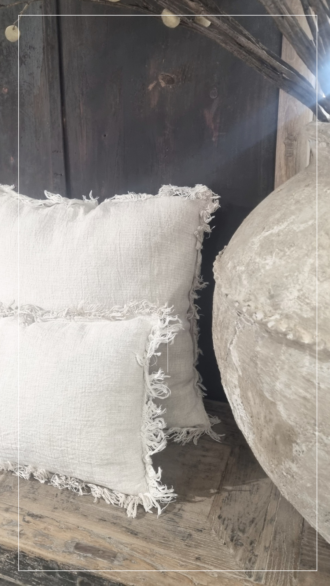 Linen Kissen louise sand  Art rn. Lu 95