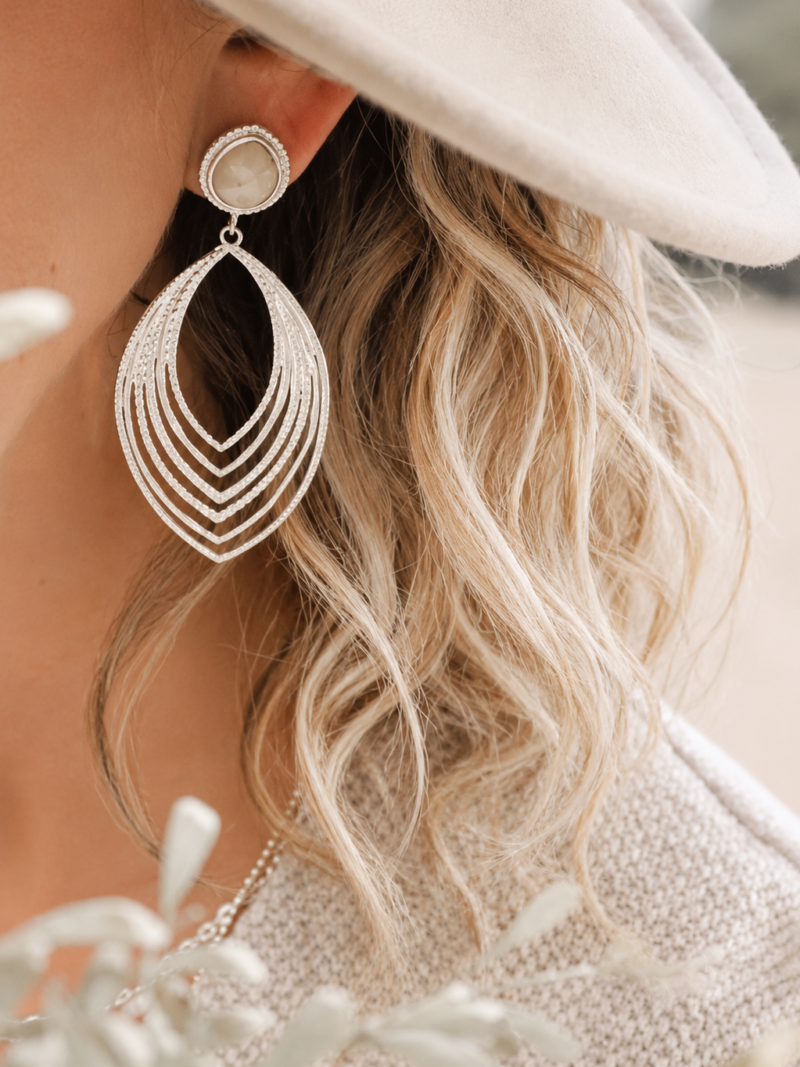 Silber Ohrenhänger Matt  Leona beige Argento Art.nr. AG13356FS