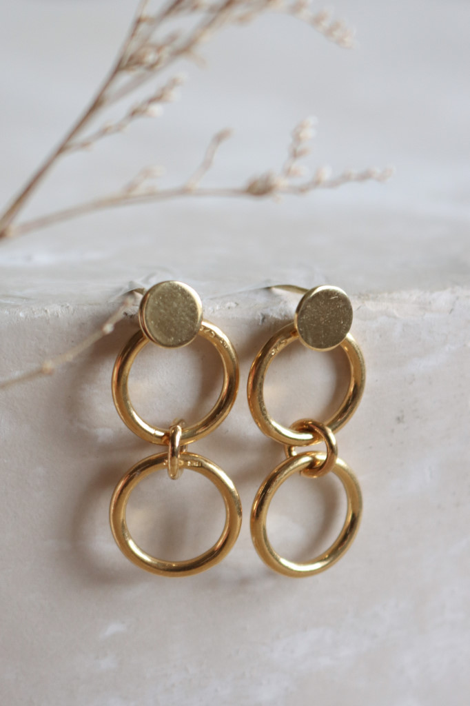 Gold Ohrenstecker Doppelring  Art. nr. OH56-0050