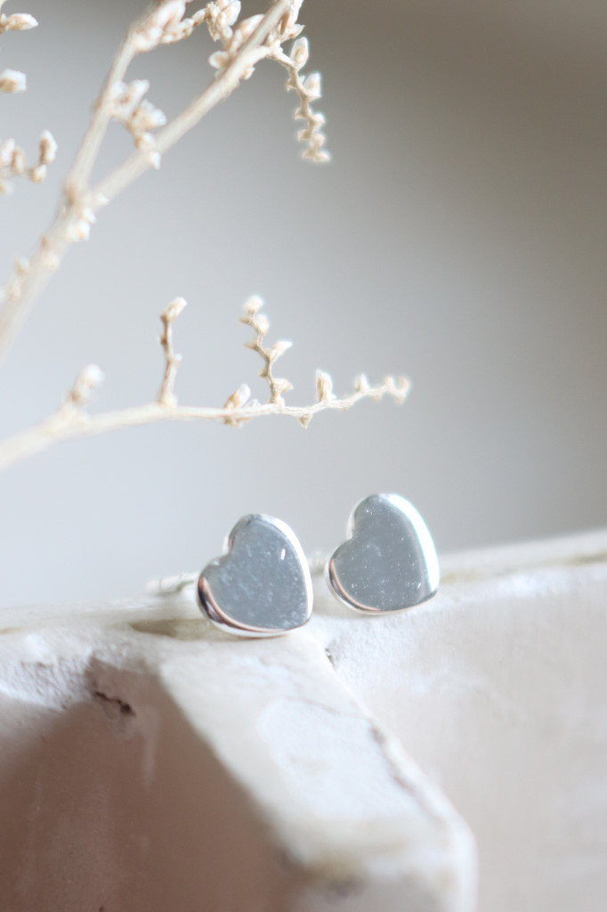 Silber Ohrstecker Herz Polly flach Art. nr. OH713