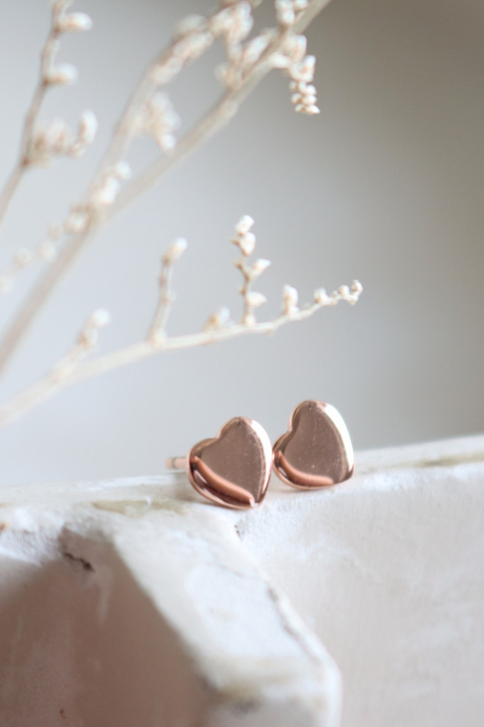 Rosegold Ohrstecker Herz Polly flach Art. nr. OH6363