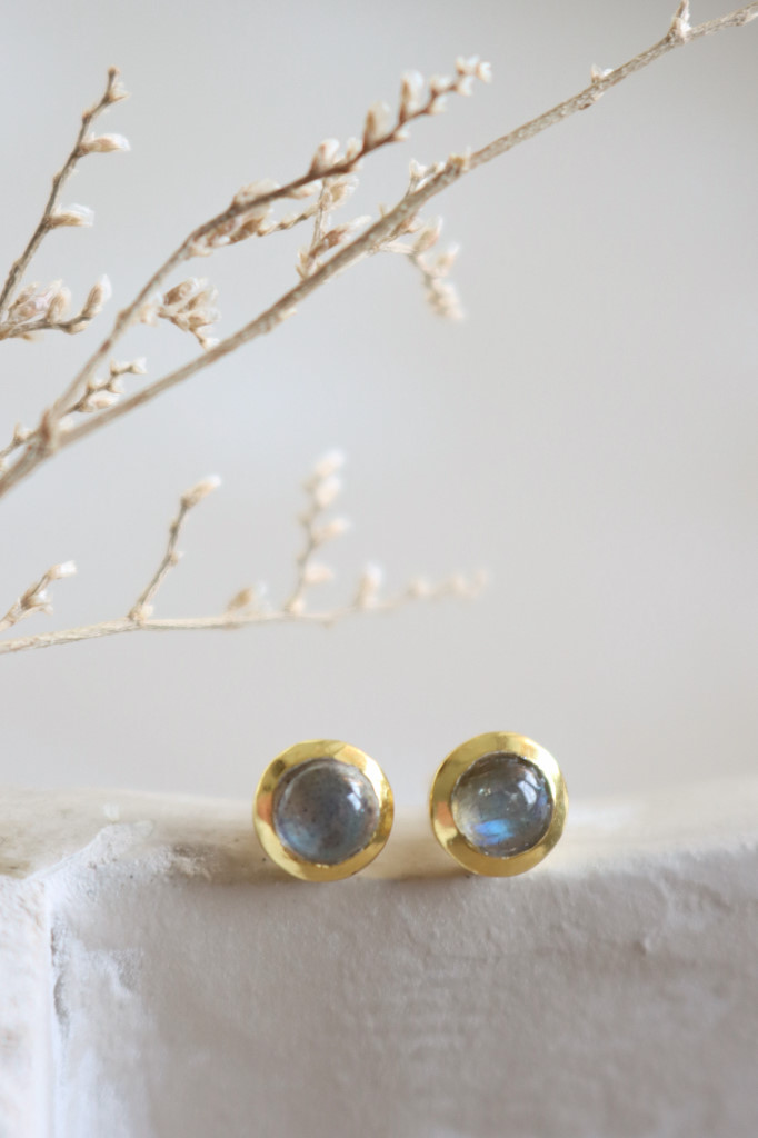 Gold Ohrsteckerli Poliert klein Labradorit Art. Nr. go 671