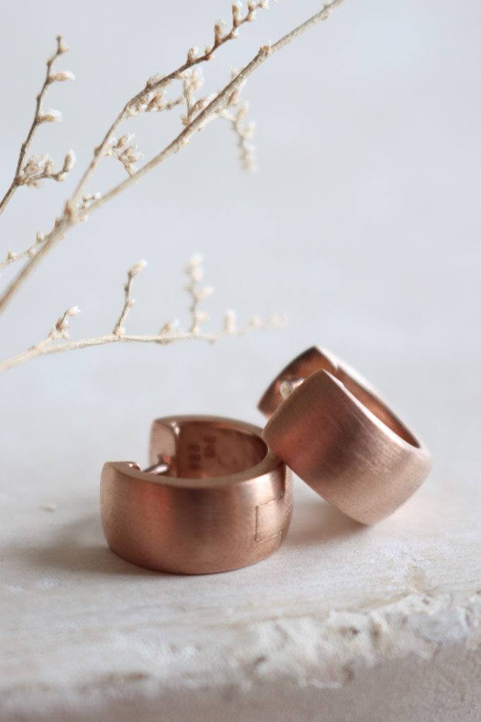 Rosegold Creolen Breit flach matt Art. nr. OH09-cre-2090