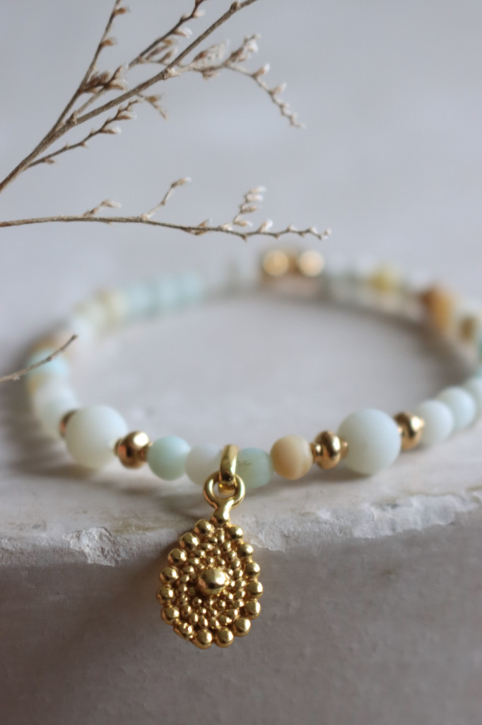 Gold Armband Clearly Amazonit matt Da Shanti Art. nr. AB88-2158-04-2-GG