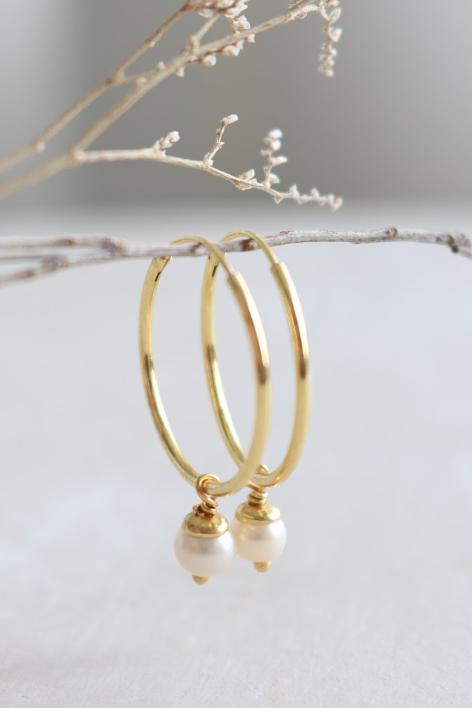 Gold Ohrencreolen Elisa Perle Art Nr. OH 578