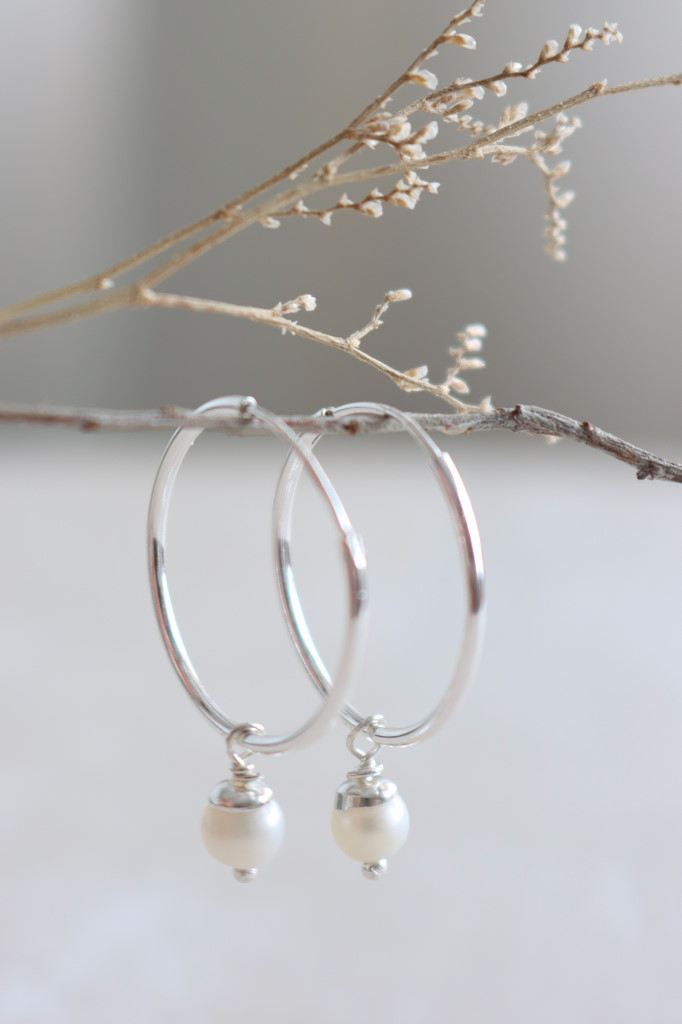 Silber Ohrencreolen Elisa Perle Art Nr. OH 857