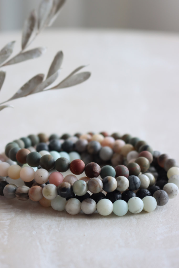 Einfaches Edelstein Armband MATT 6mm  Art. Nr. AB536