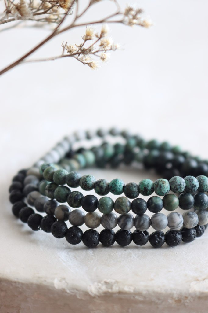 Einfaches Edelstein Armband MATT 4mm  Art. Nr. AB5141