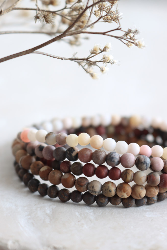 Einfaches Edelstein Armband MATT 4mm  Art. Nr. AB510