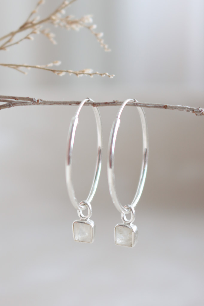 Silber Creolen Iucker Regenbogen Mondstein Art. nr. OH88-8801-04-01