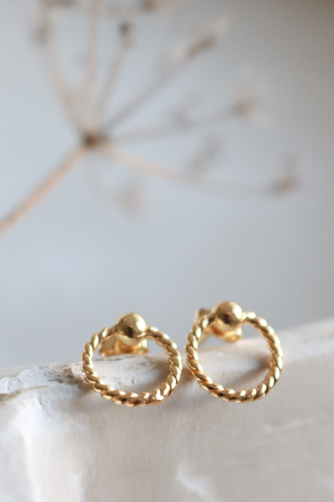 gold Ohrenstecker Kreis gedreht Art. nr. OH769g