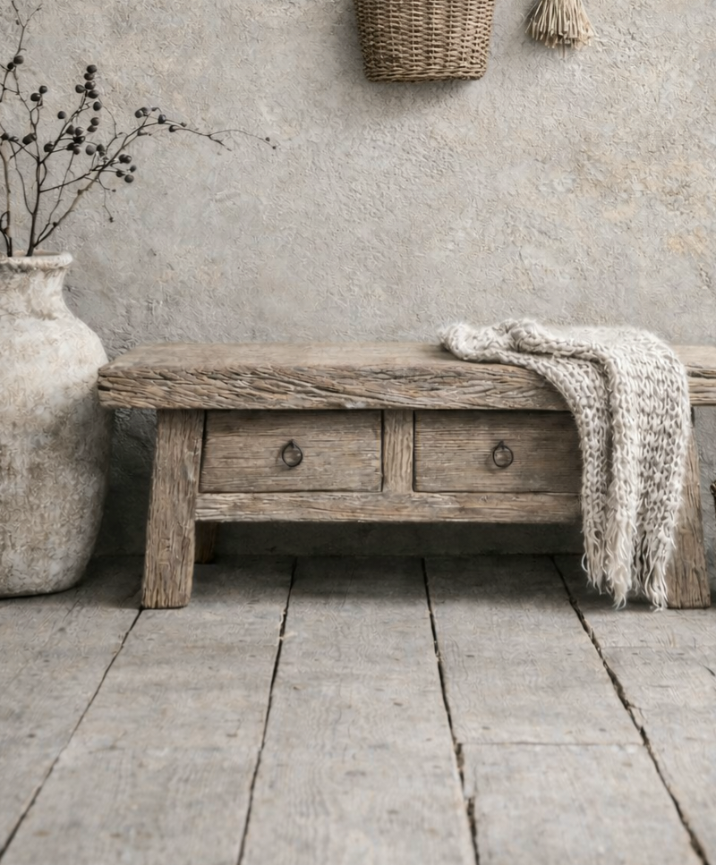 Unikat Ulmen Bank 2 Schubladen Art nr. P 07