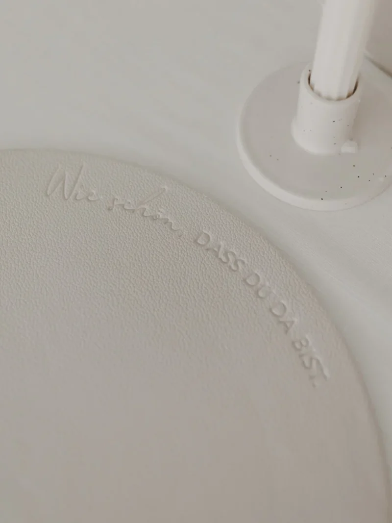 Wendbares Platzset Wie schön dass du da bist  Creme Eulenschnitt Art nr. E809