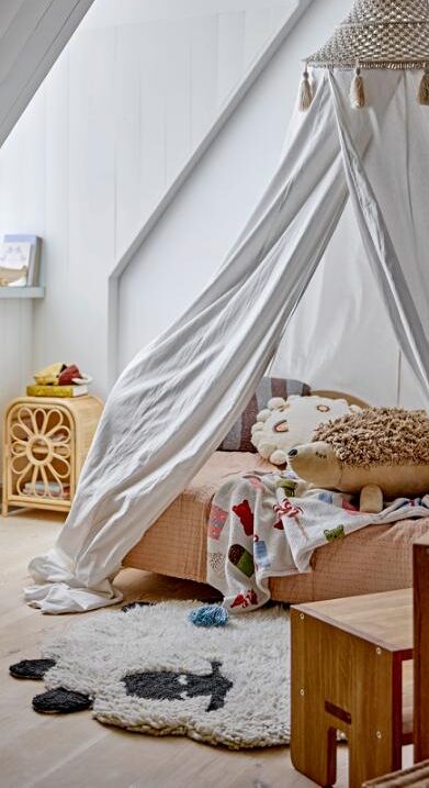 Dolly Teppich, Weiß, Wolle  Bloomingville Art nr. Bv 6994