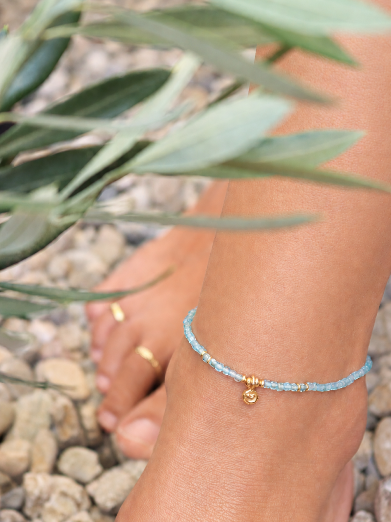 gold Fusskette Softly Apatit Mint  Da Shanti Art. nr. DS6101