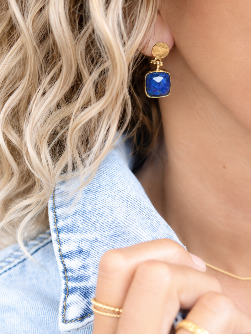 Gold Ohrstecker Inga Lapislazuli blau TCS Art. nr.IFE09BC