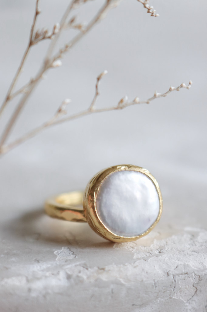Gold Fingerring Barockperle TCS Art. nr. IFR169L