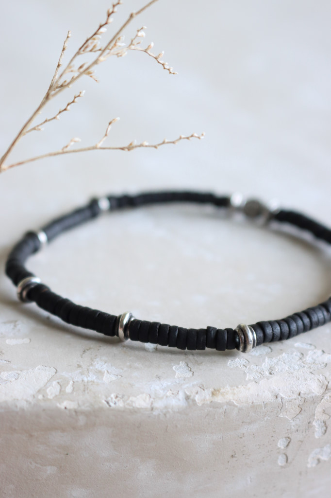 Silber Herren Armband Chatty schwarz Da Shanti Art. nr. 88-1763
