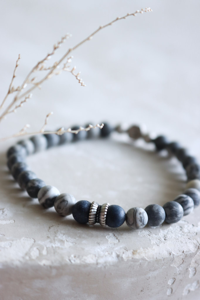 Silber Herren Armband Wave Grau Jaspis Da Shanti Art. nr. 88-149617