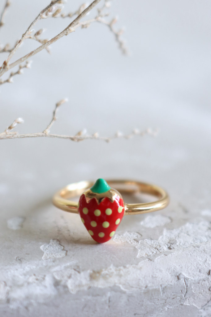 Gold Kinder Fingerring Erdbeere Art. Nr. Ks1445