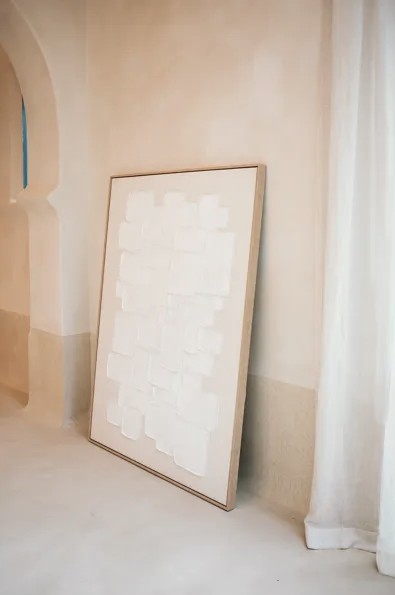 VICENZA – Wandbild gross – Leinen / Kiefernholz  cremefarben Art nr. Po 02