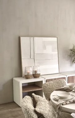 BLANCHE – Wandbild – Leinwand weiß Art nr. Po 06