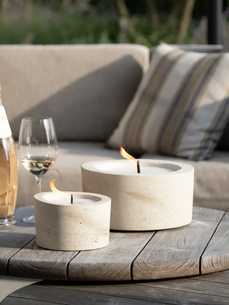 Urban Outdoor Kerze  Table two mittel  - Ecru Mondada Art nr. Mo99