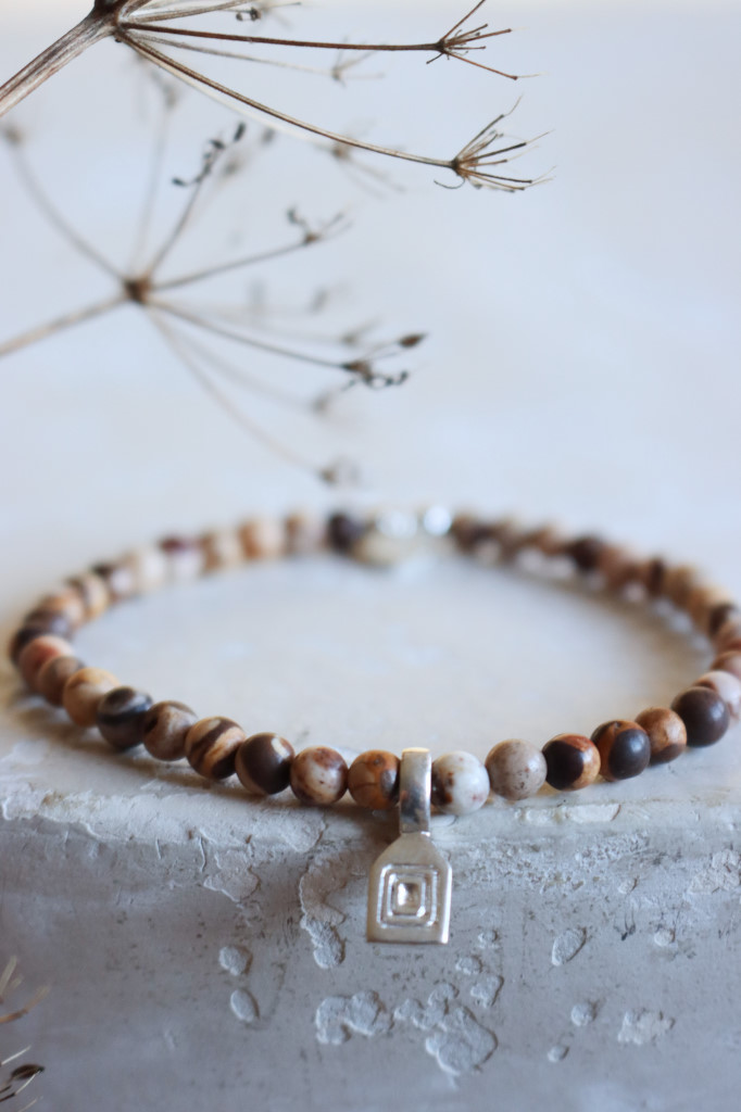 Silber Armband Vanilla Cappuccino Jaspis Da Shanti Art. nr. Ds8824s