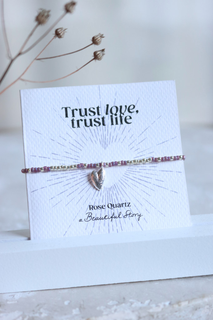 Silber Sweetheart Rosenquarz Trust Love trust live a Story Beautiful Story