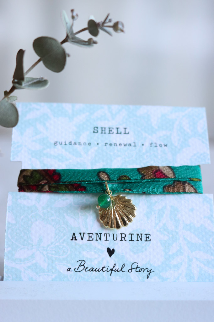 gold Sari Wrap Wickelarmband Muschel Aventurin a Beautiful Story