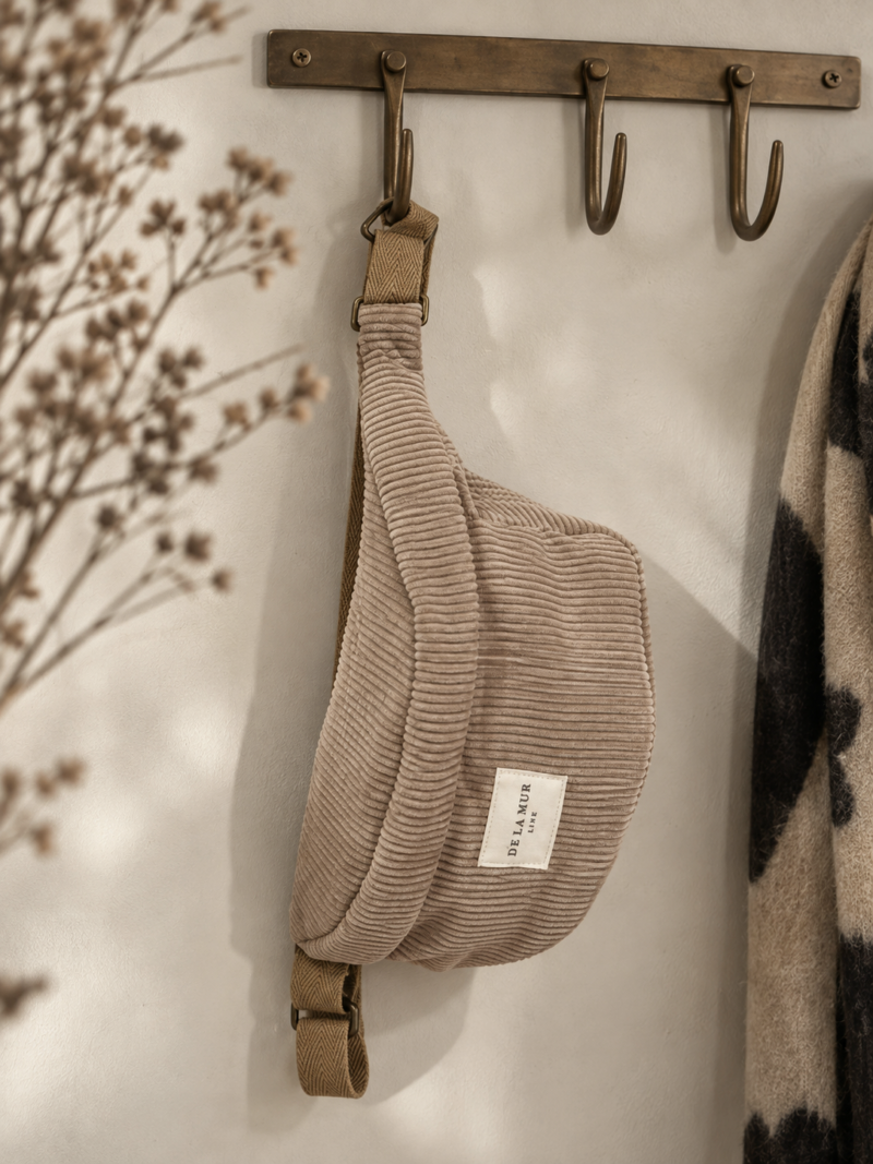 Gürtel/Umhängetasche  Toast cord beige delamur Art nr. Dm 33