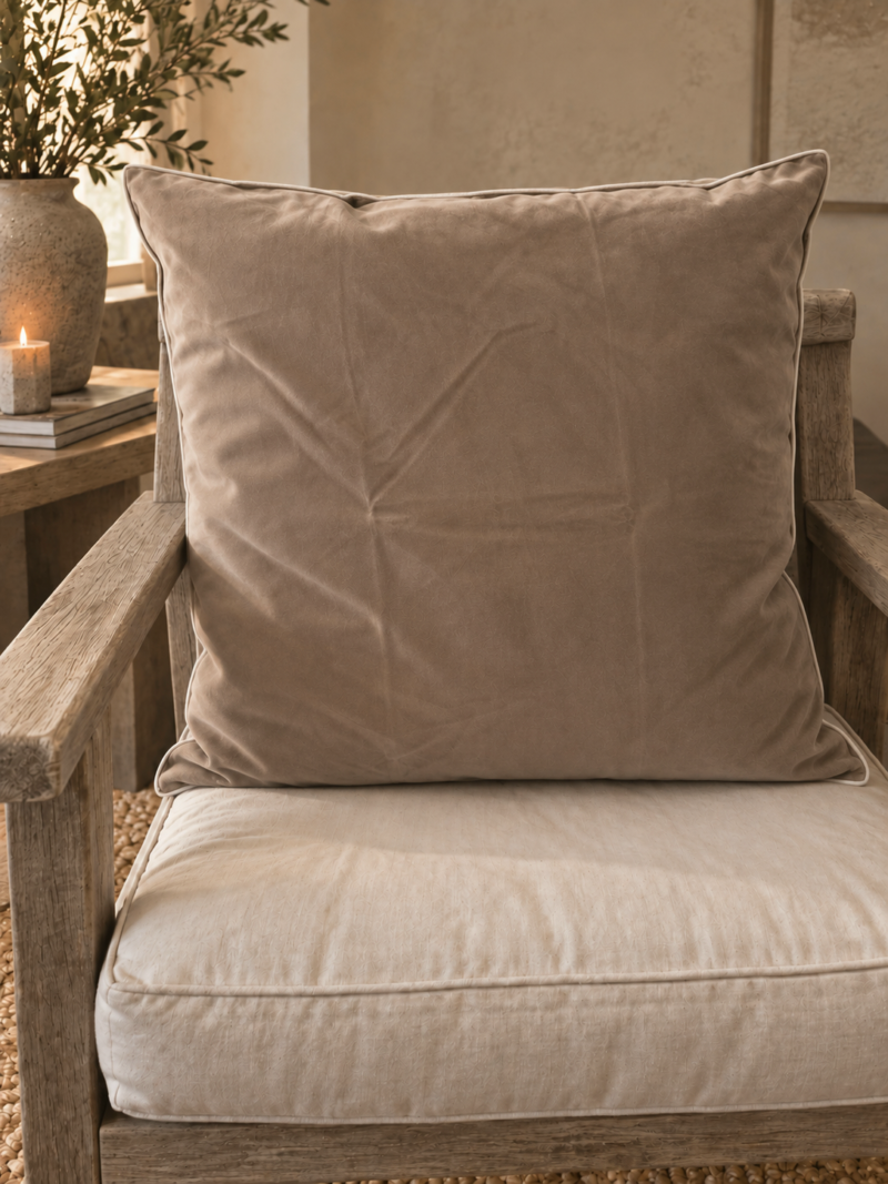 Samtkissen Siena beige 18 60 x60 Art nr. Mf55