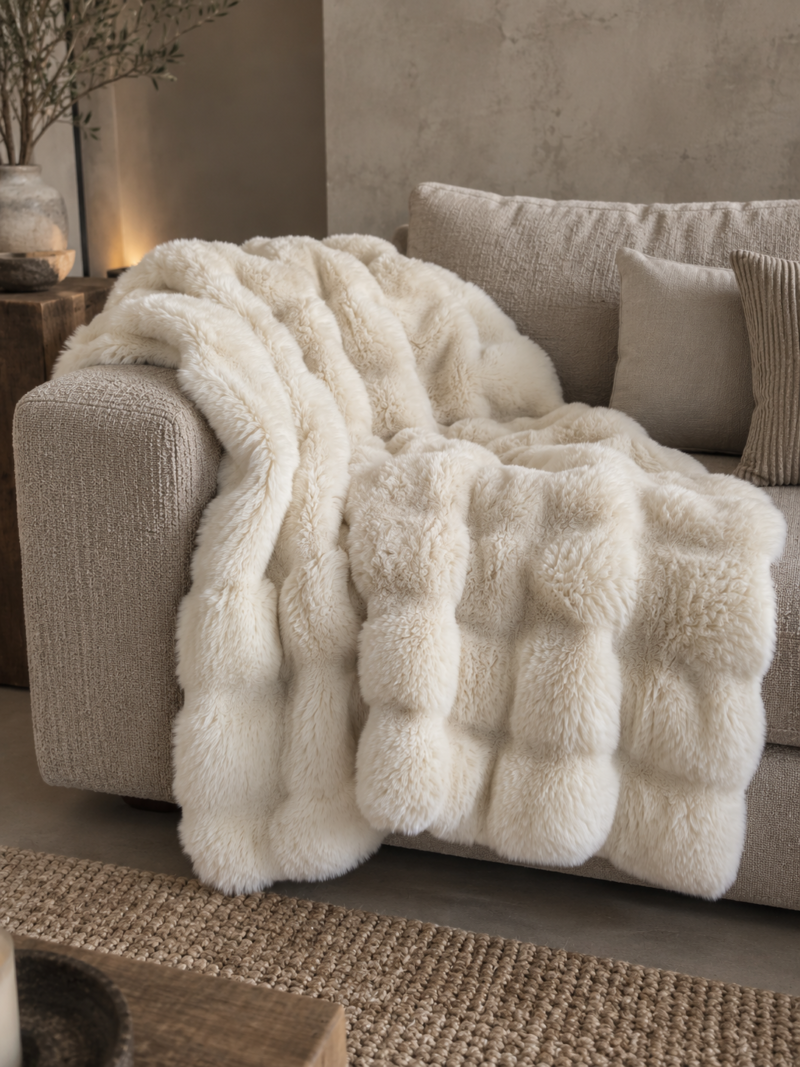 Kuscheldecke comfy Felloptik off white Art nr. Df98
