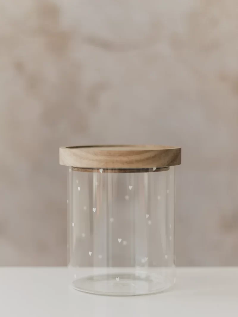 Vorratsglas viele Herzen 13 cm weiß Eulenschnitt art nr. E 244