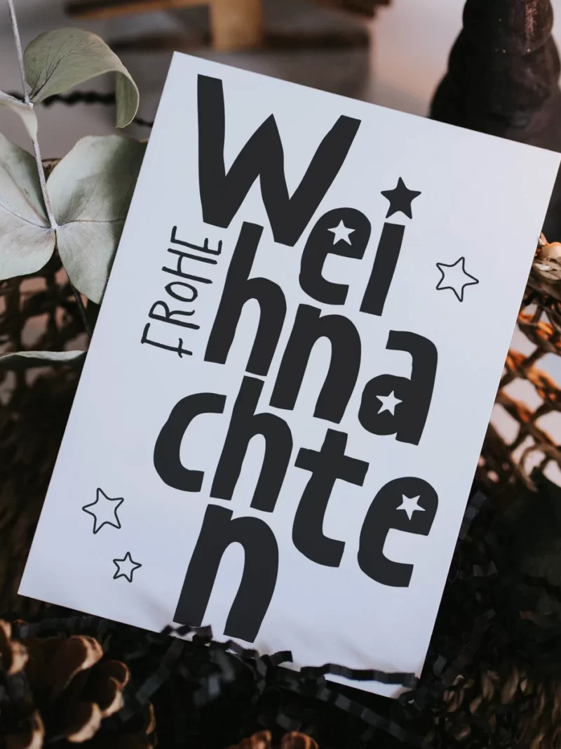 Postkarte ·Frohe Weihnachten Sterne  Heldenglück Art nr. H47
